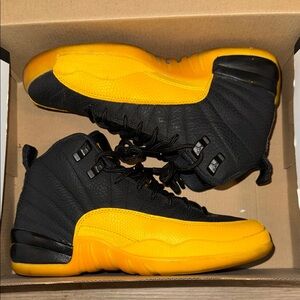 Air Jordan Retro 12 Black and Yellow Sneakers